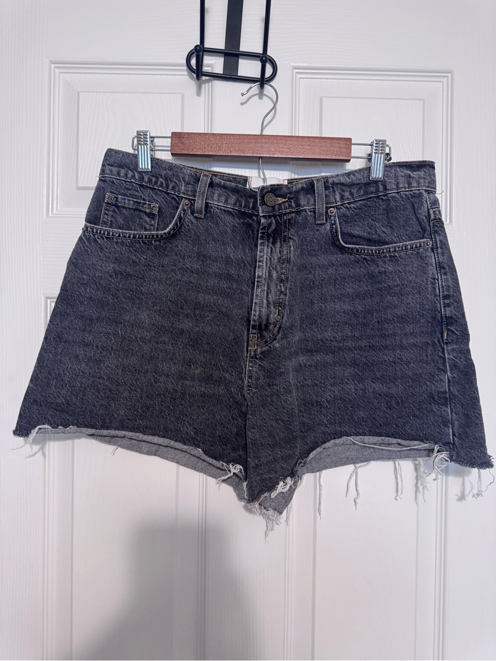 BDG Black Washed Denim Cutoff Shorts